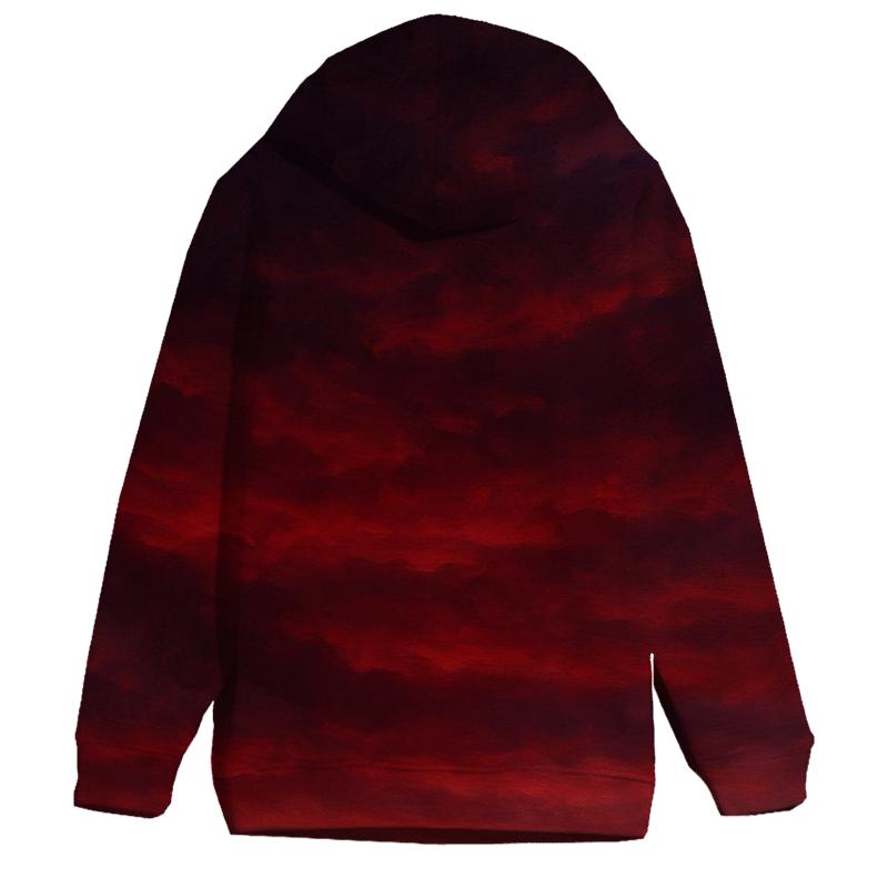 Crimson Cloud Veil embroidered hoodies