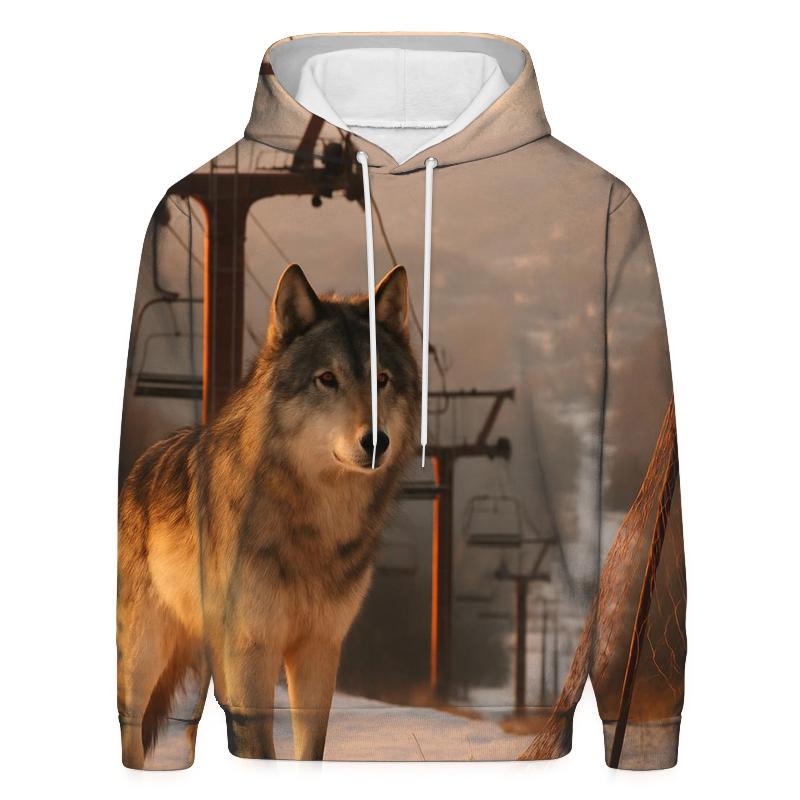Abandoned Ski Resort Ridge Wolf lightweight hoodies