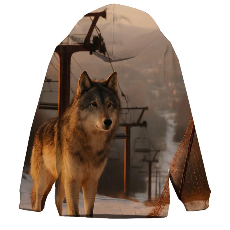 Abandoned Ski Resort Ridge Wolf lightweight hoodies
