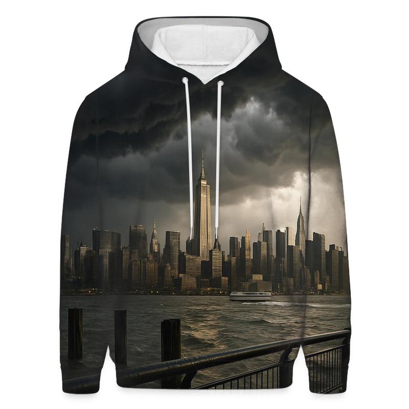 Storm Front Over Midtown From New Jersey zip-up hoodies