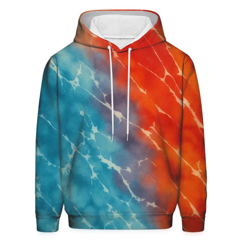 Fire And Ice Diagonal Crumple printed hoodies