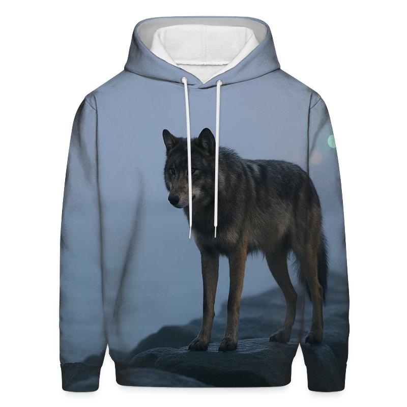 Foggy Harbor Breakwater Coastal Wolf pullover hoodies