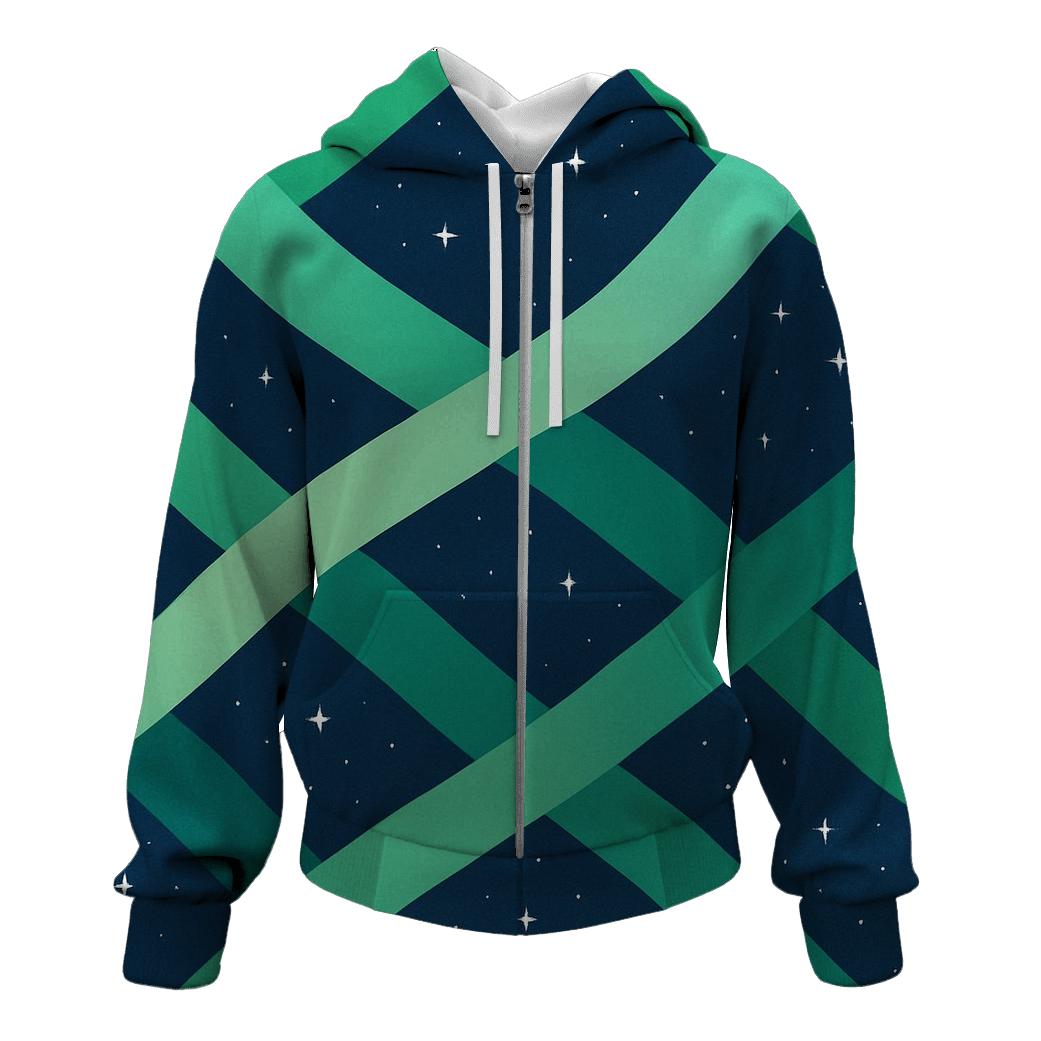 Aurora Ribbon Lattice premium hoodies