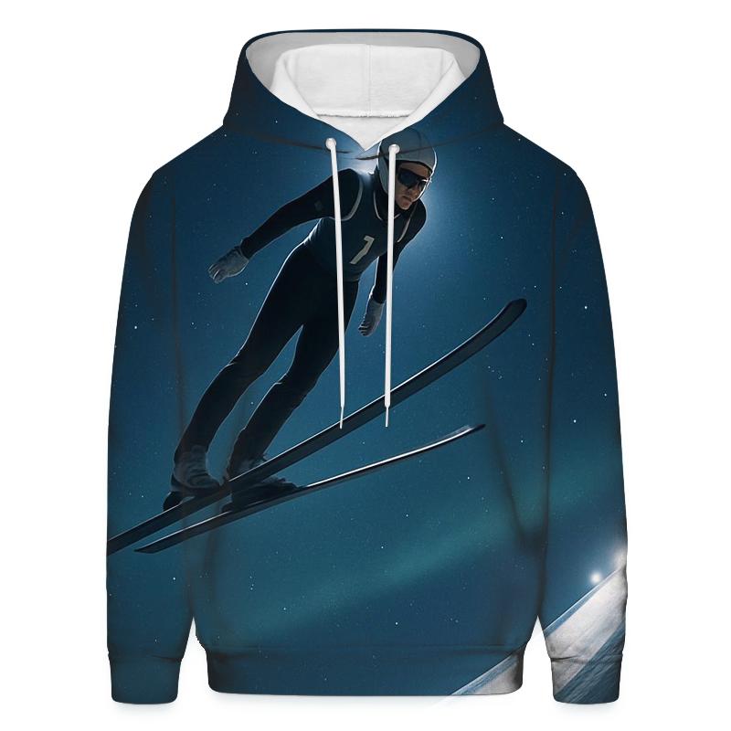 Night Ski Jump Starlit Flight pullover hoodies