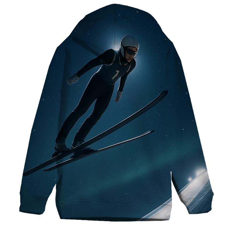 Night Ski Jump Starlit Flight pullover hoodies