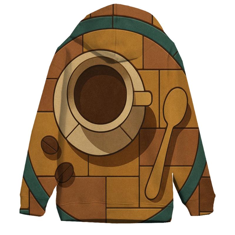 Café Terrace Mosaic printed hoodies