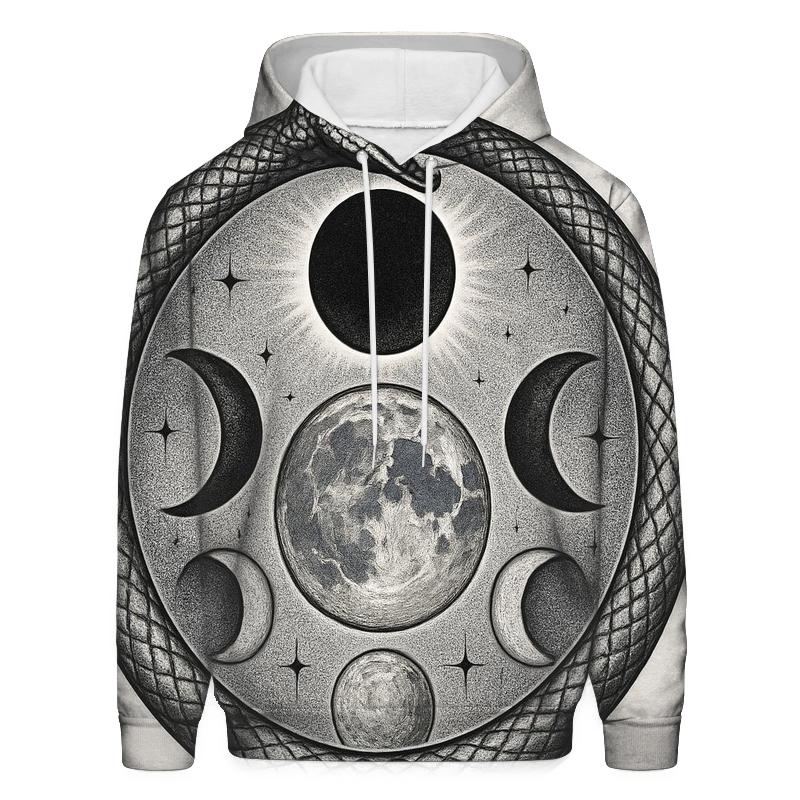 Lunar Eclipse Ouroboros Circle zip-up hoodies