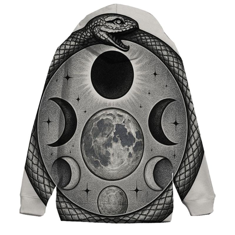 Lunar Eclipse Ouroboros Circle zip-up hoodies
