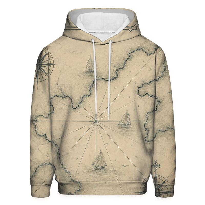 Old Harbor Nautical Chart Print designer hoodies