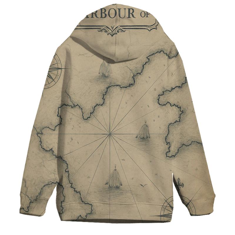 Old Harbor Nautical Chart Print designer hoodies
