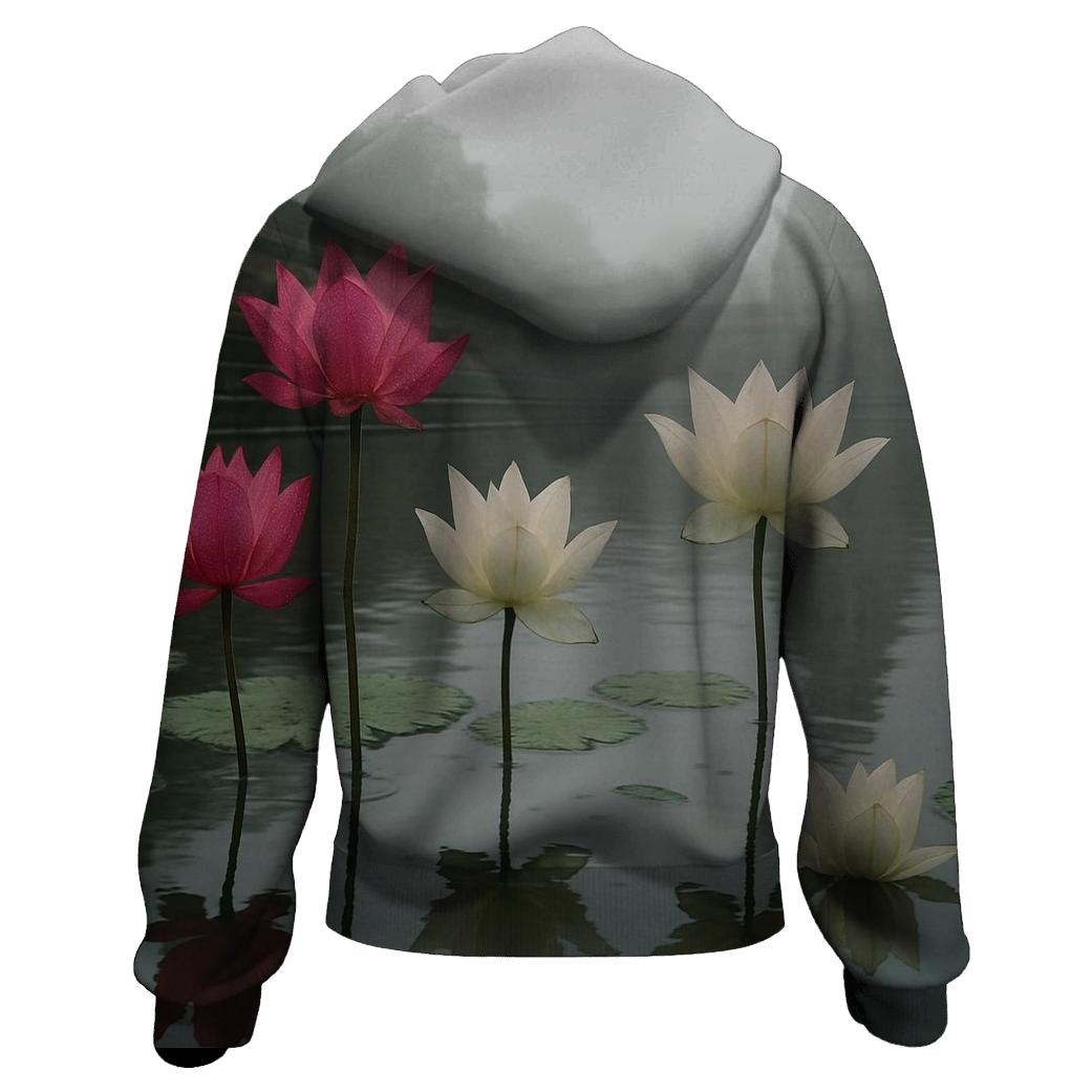 Lotus Reflections At Monsoon Temple Pond lightweight hoodies