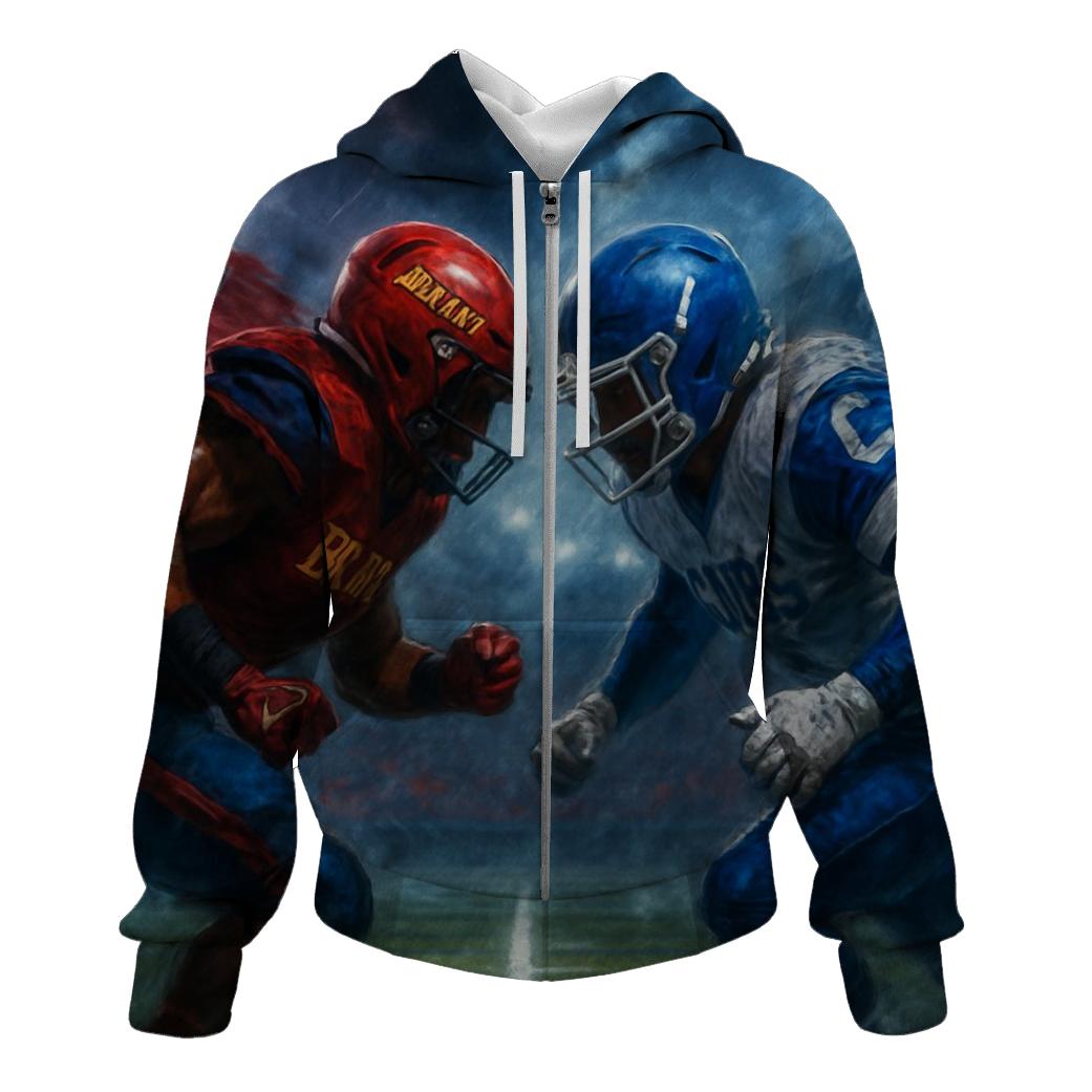 Gridiron Clash Under Tomahawk Skies graphic hoodies