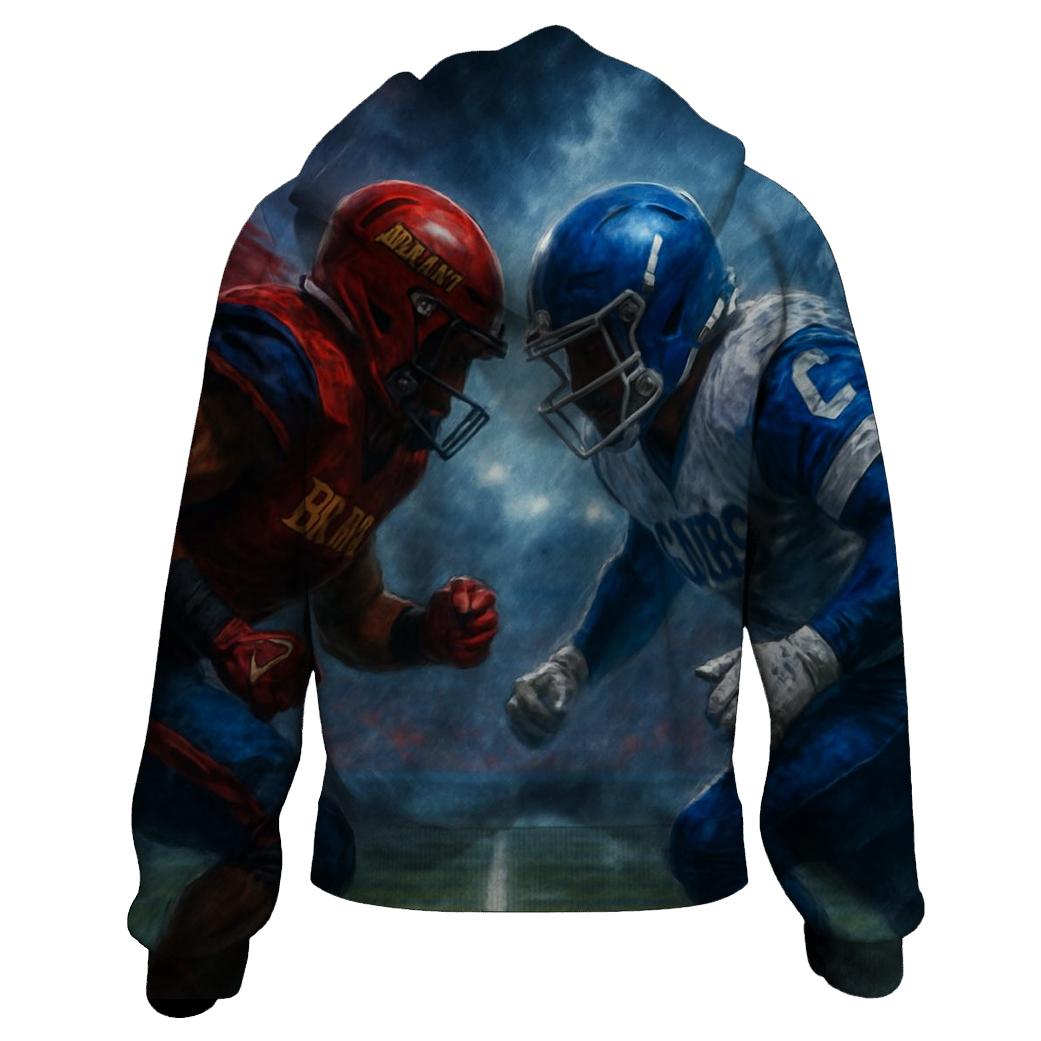 Gridiron Clash Under Tomahawk Skies graphic hoodies