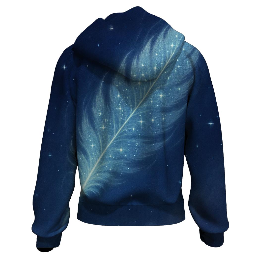 Celestial Feather Drift premium hoodies