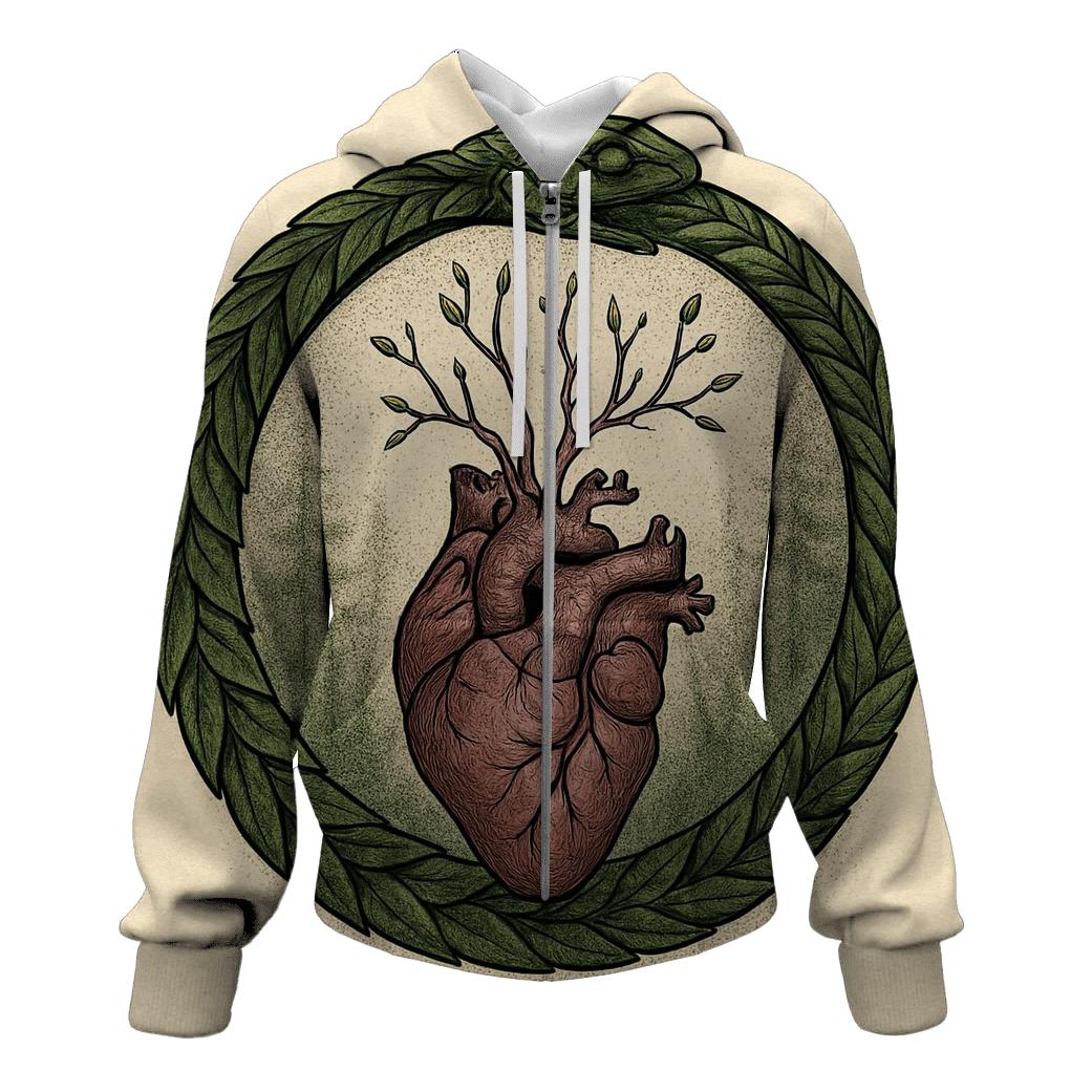 Forest Heart Ouroboros zip-up hoodies