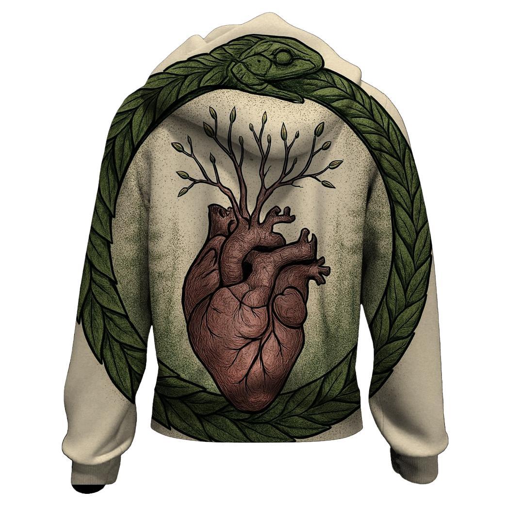 Forest Heart Ouroboros zip-up hoodies