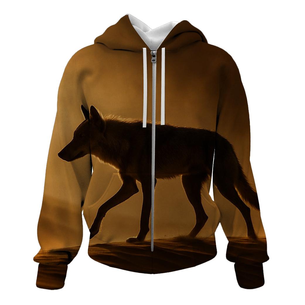 Desert Storm Steppe Wolf Silhouette graphic hoodies