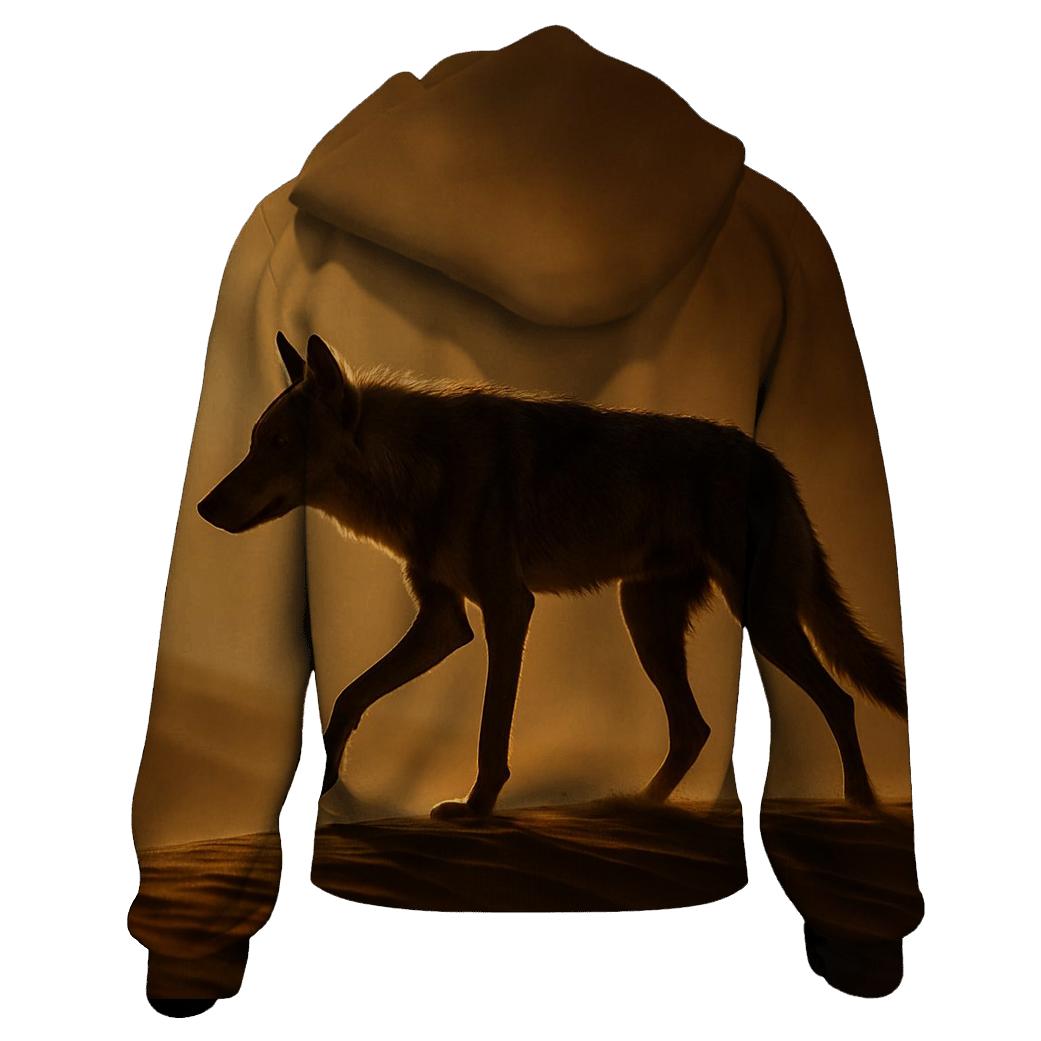 Desert Storm Steppe Wolf Silhouette graphic hoodies