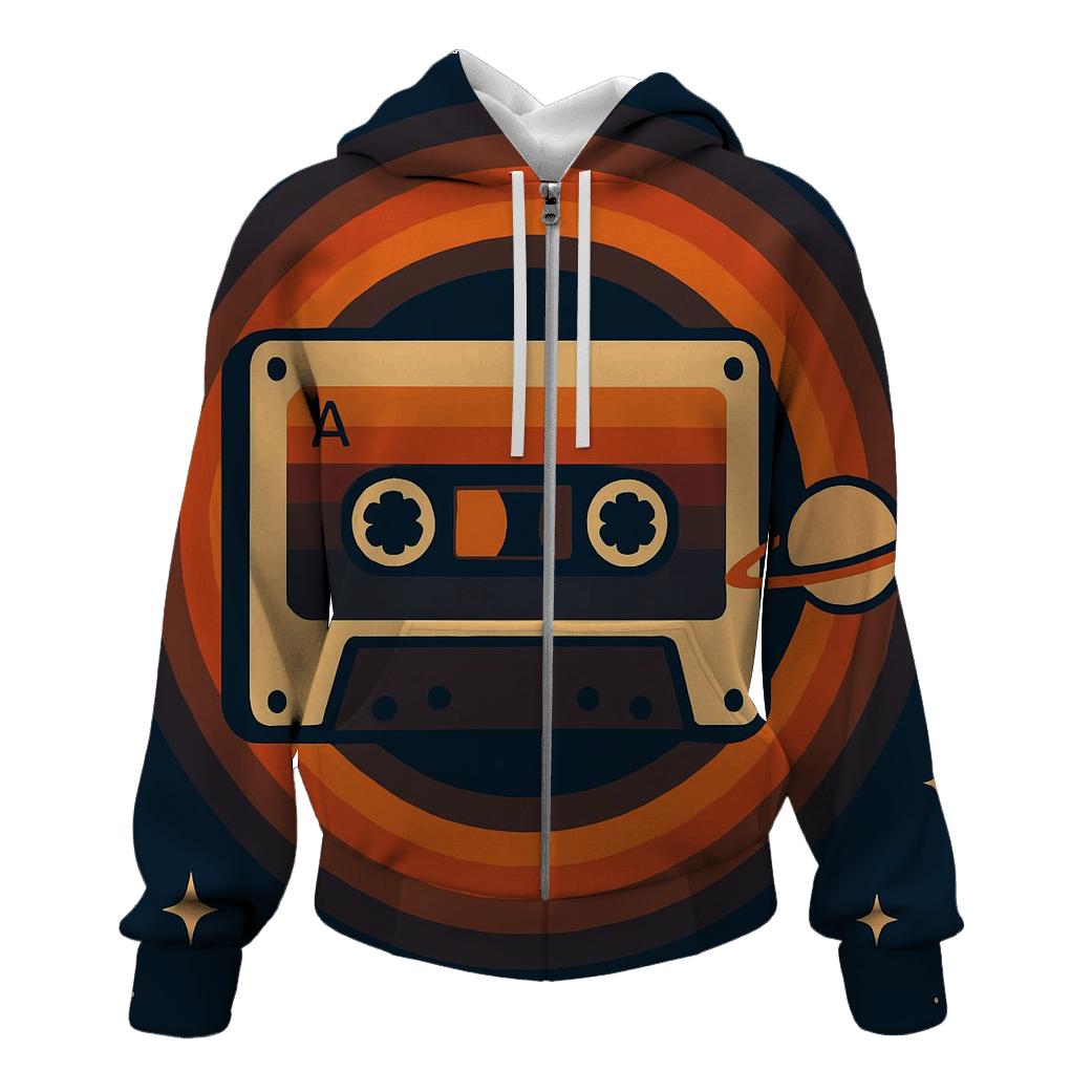 Orbiting Cassette Waves premium hoodies