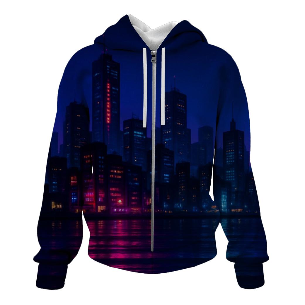 Electric Harbor Glow graphic hoodies