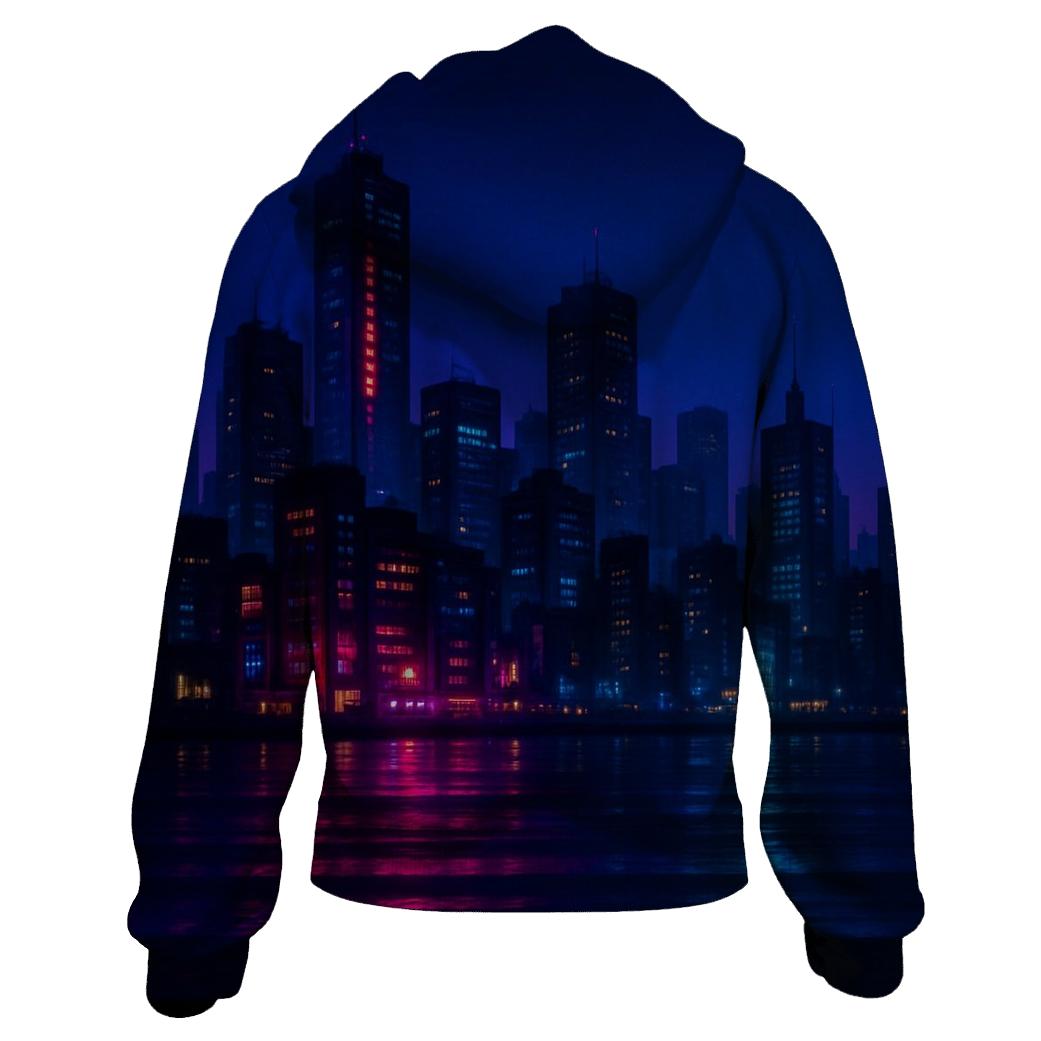 Electric Harbor Glow graphic hoodies