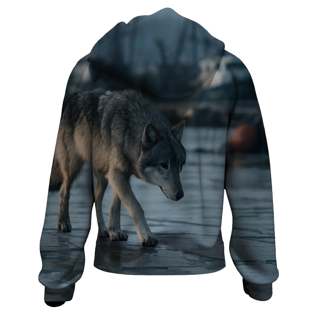 Harbor Ice Floe Coastal Wolf Patrol lightweight hoodies