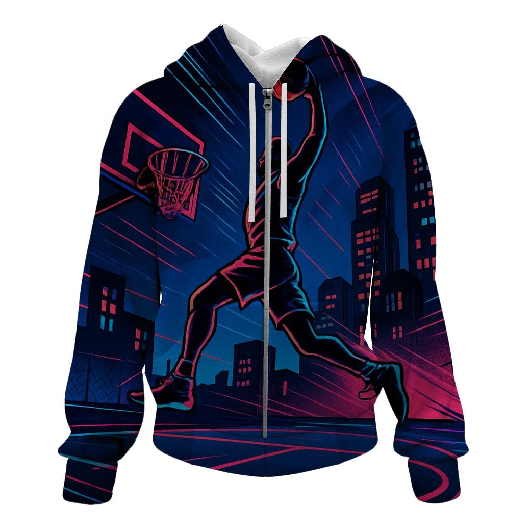 Urban Street Basketball Energy Court graphic hoodies