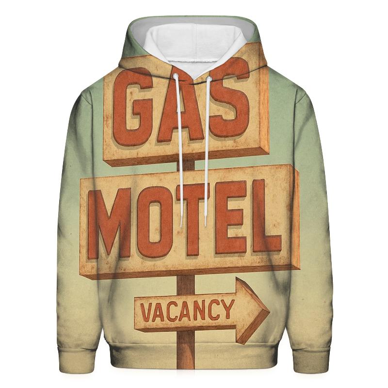 Vintage Roadside Gas Motel Signboard zip-up hoodies