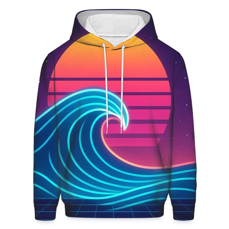 Cosmic Neon Rollerwave printed hoodies