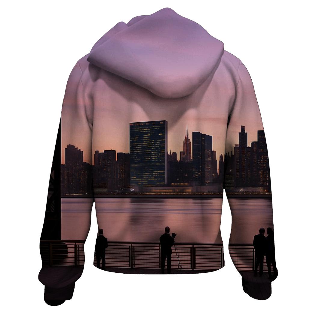 Long Island City Gantry Dusk Panorama heavyweight hoodies