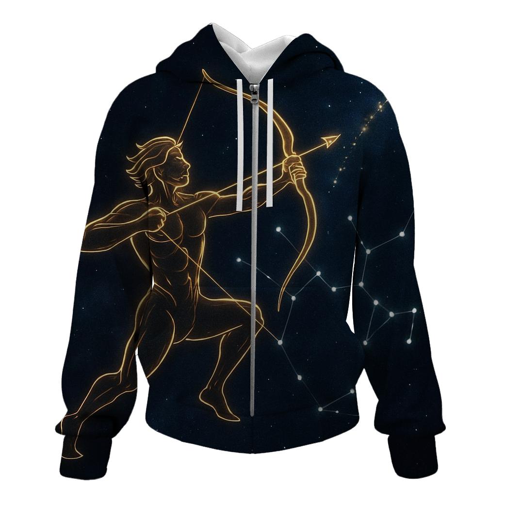 Sagittarius Celestial Archer Path embroidered hoodies