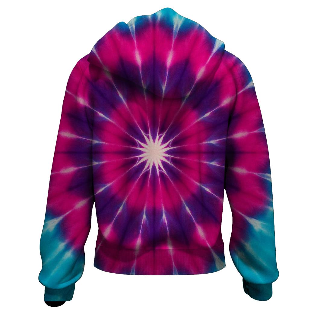 Magenta Cyan Mandala Sunwheel graphic hoodies
