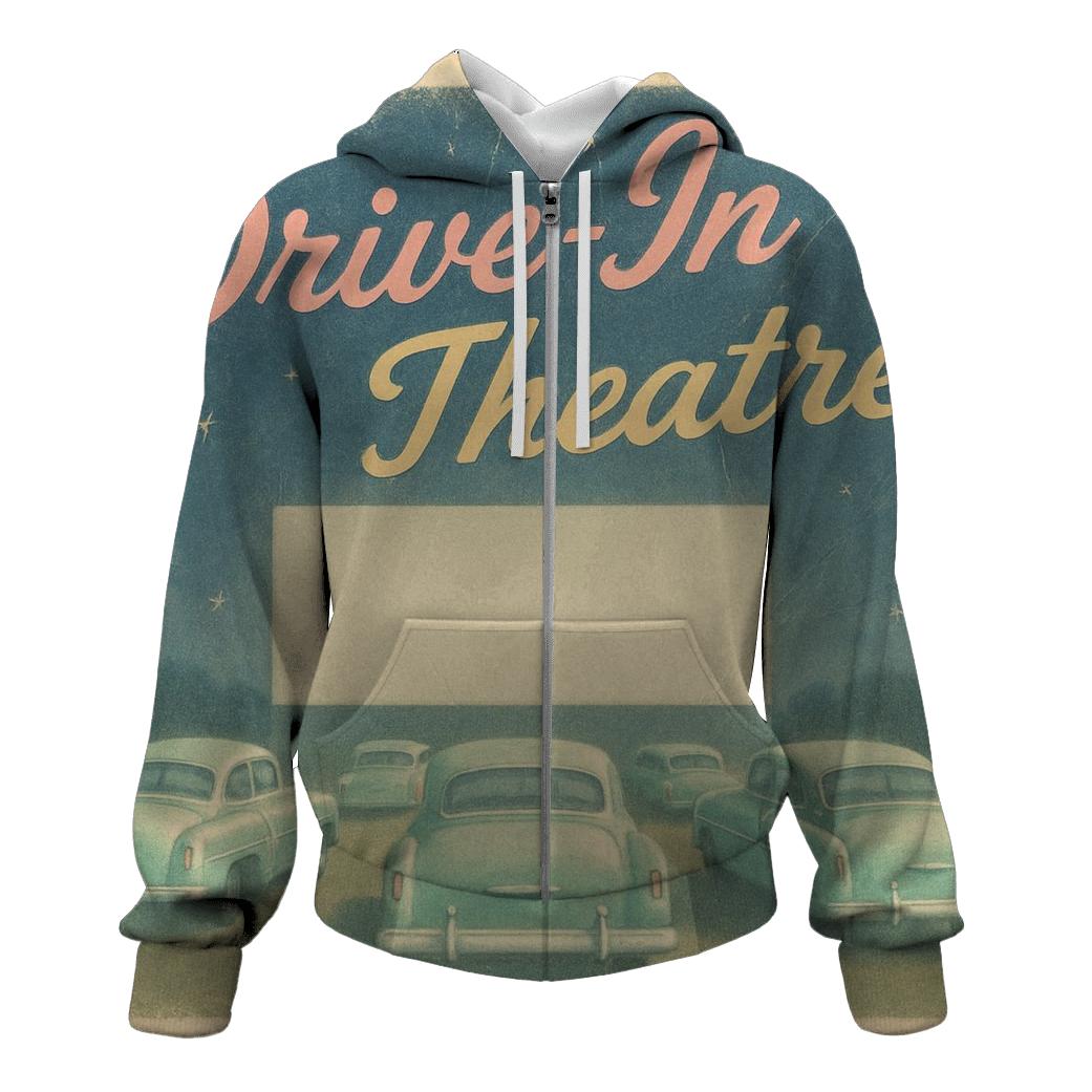 Retro Drive In Movie Romance pullover hoodies