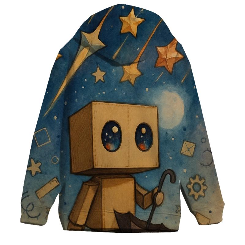 Cardboard Robot Meteor Shower heavyweight hoodies