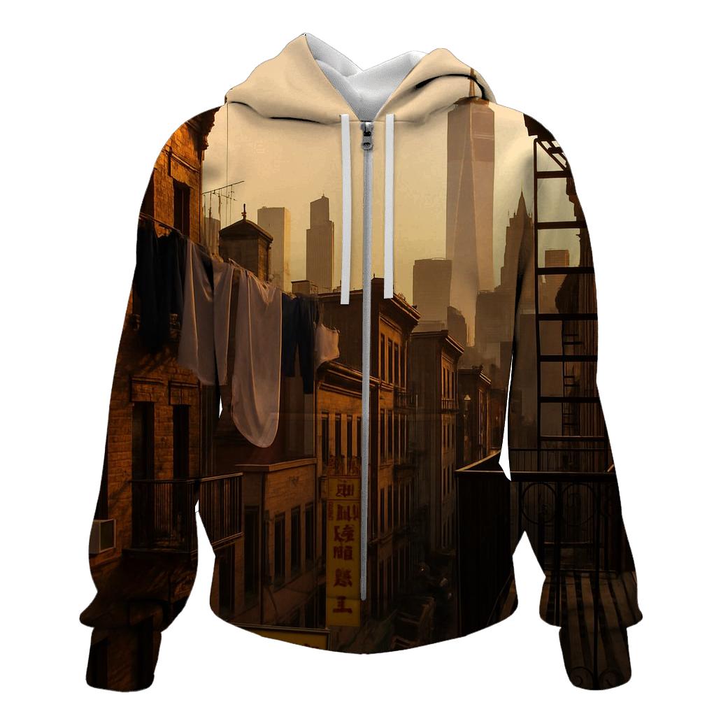 Chinatown Tenements Framing Lower Manhattan heavyweight hoodies