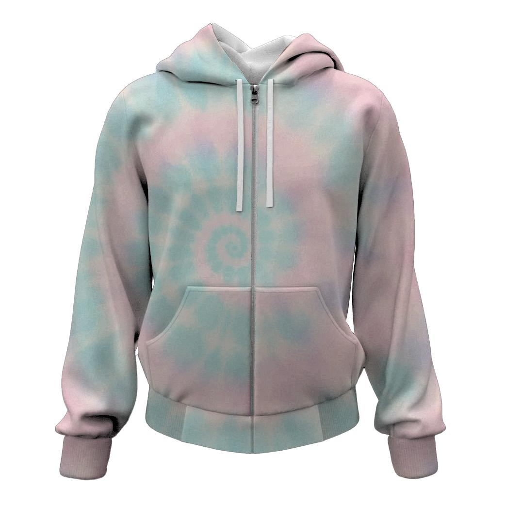 Pastel Overdye Cloud Spiral lightweight hoodies