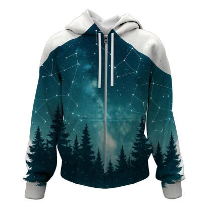 Celestial Forest Double Exposure embroidered hoodies