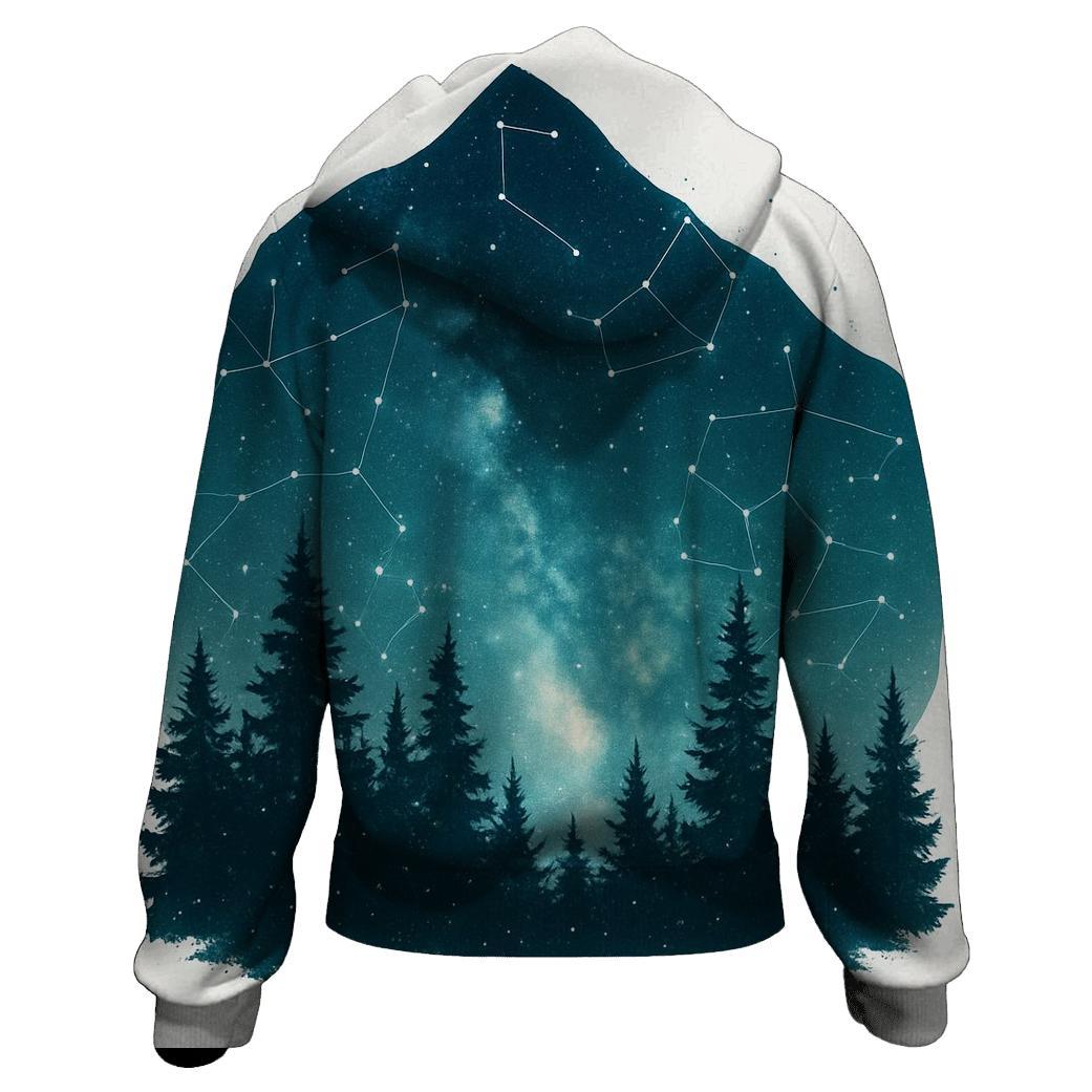 Celestial Forest Double Exposure embroidered hoodies