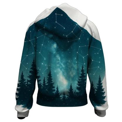 Celestial Forest Double Exposure embroidered hoodies