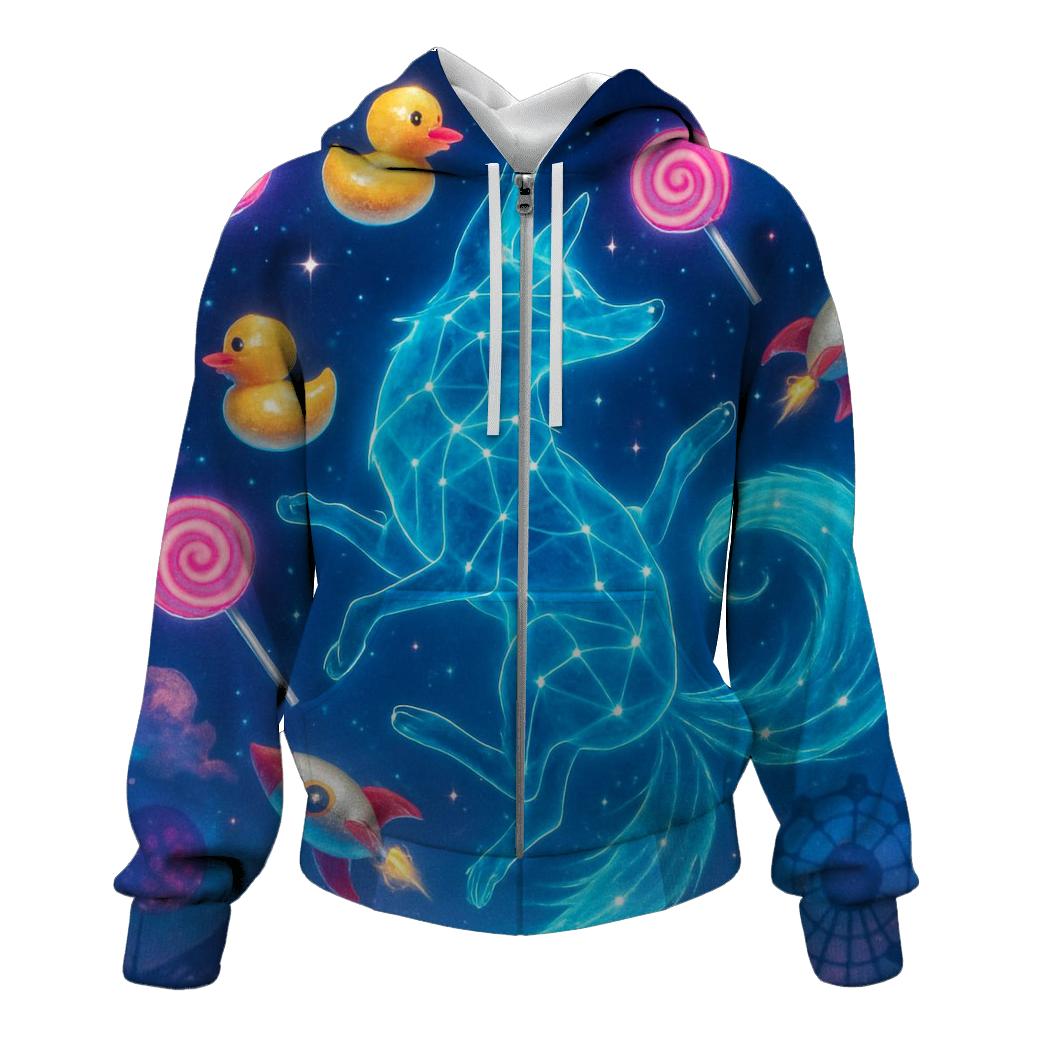 Constellation Carnival Fox printed hoodies