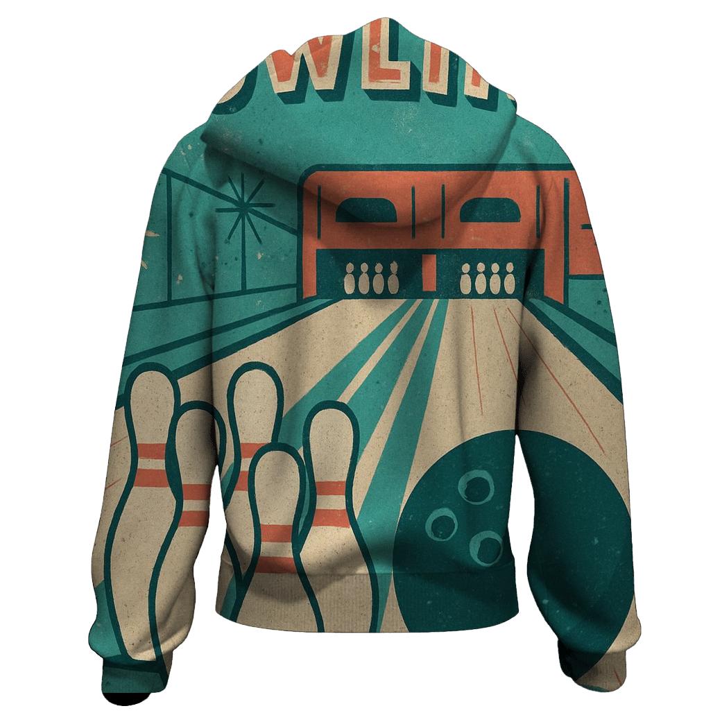 Retro Bowling Alley League Night graphic hoodies