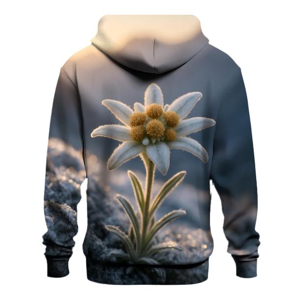 Alpine Edelweiss On Morning Frost heavyweight hoodies