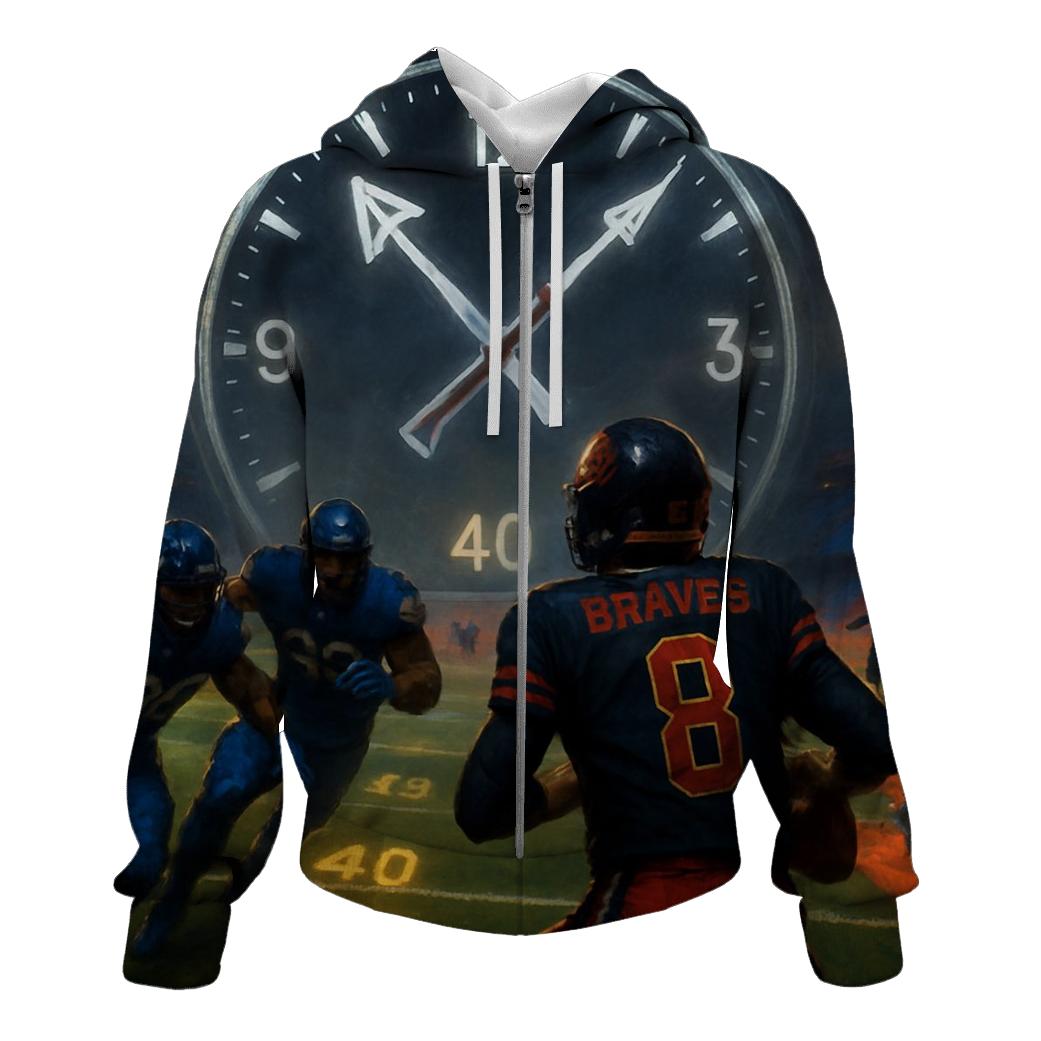 Two Minute Drill On The Chopping Clock printed hoodies