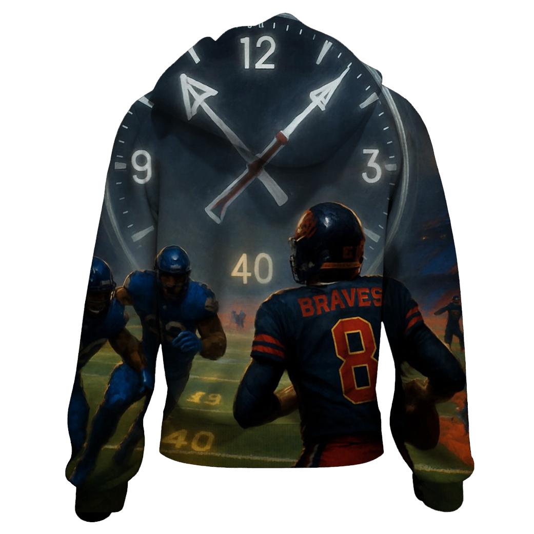 Two Minute Drill On The Chopping Clock printed hoodies