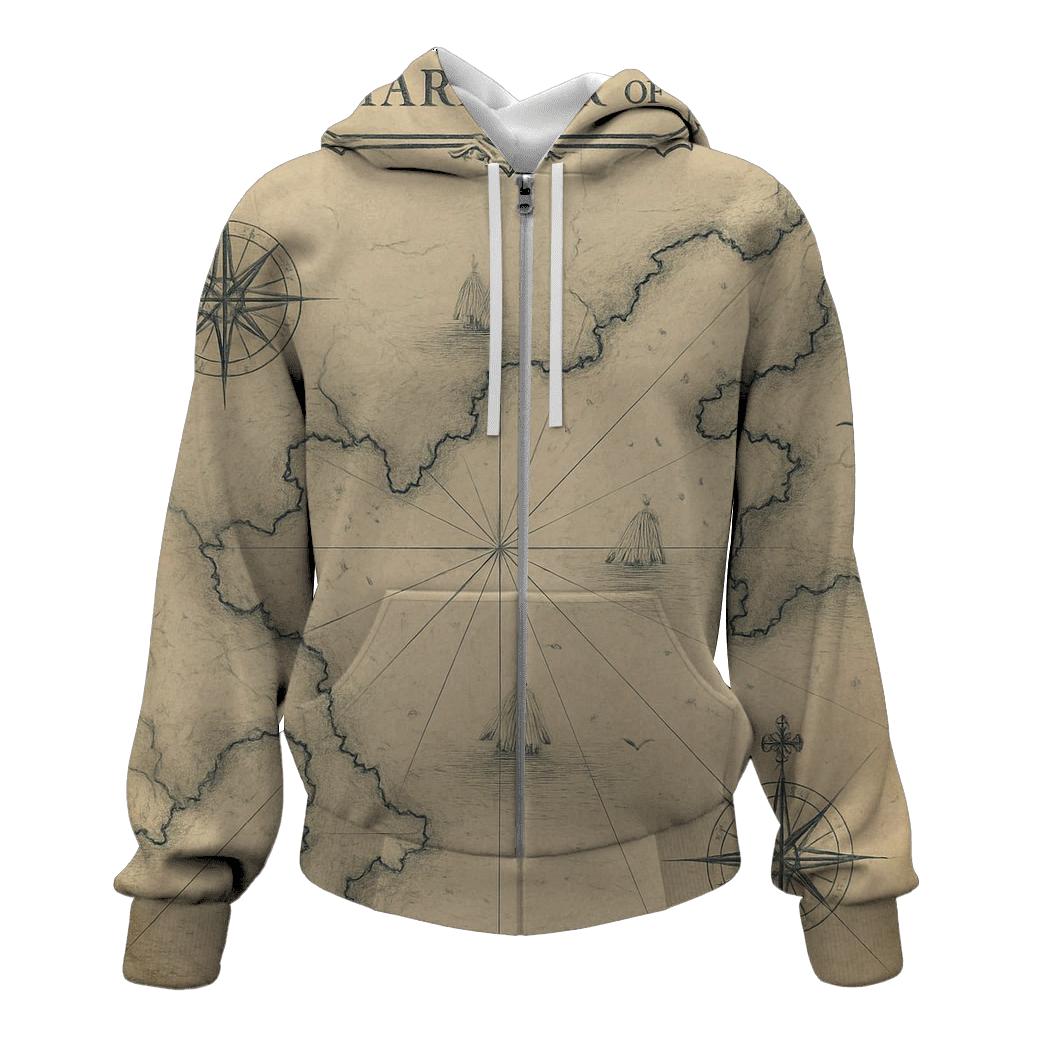 Old Harbor Nautical Chart Print hoodie trends