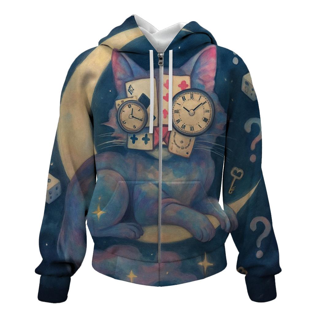 Shuffle Faced Mooncat designer hoodies