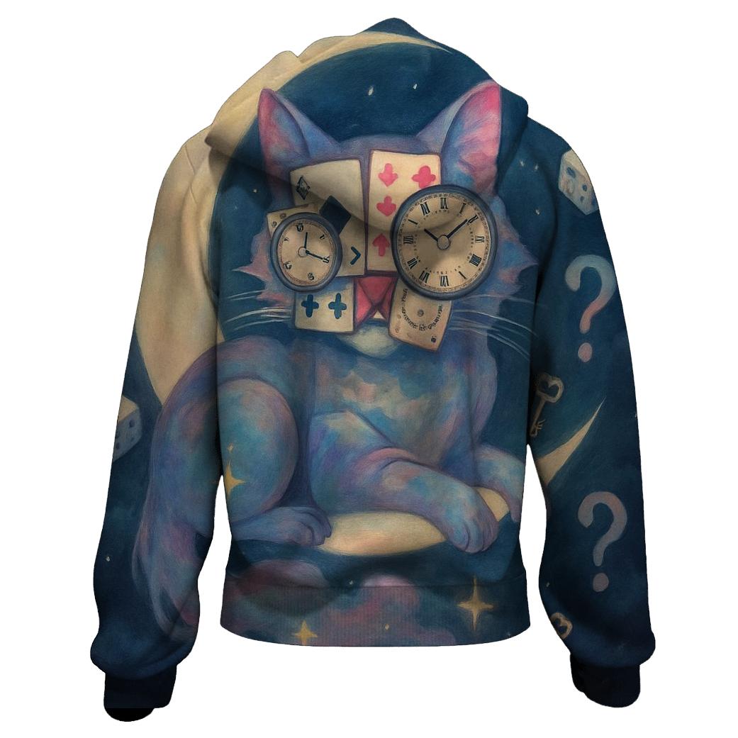Shuffle Faced Mooncat designer hoodies