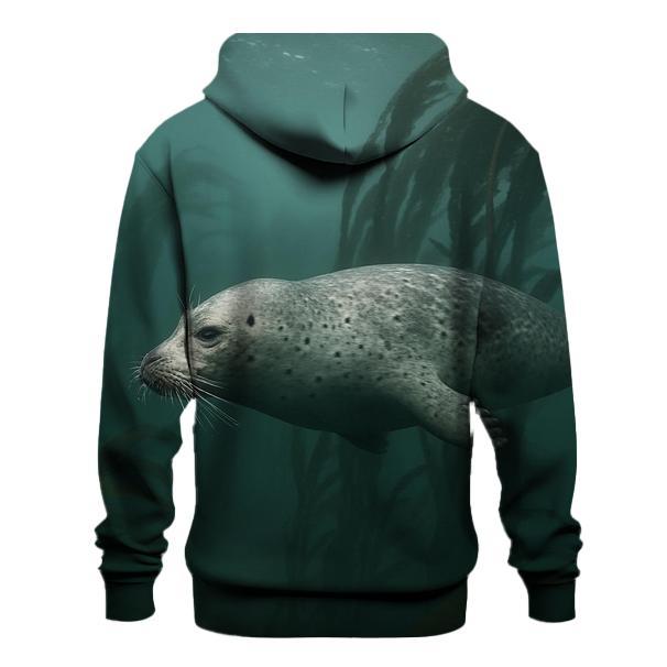 Kelp Forest Patrol Harbor Seal premium hoodies
