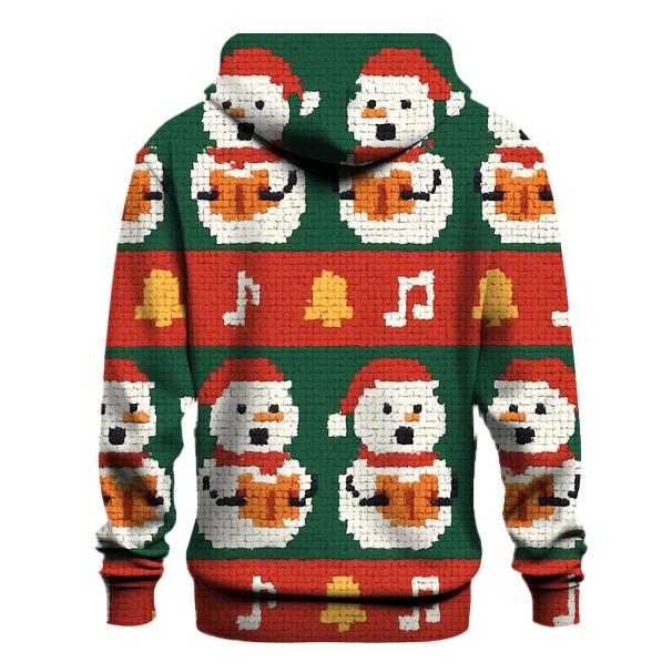 Snowman Caroler Stripe Parade Design designer hoodies