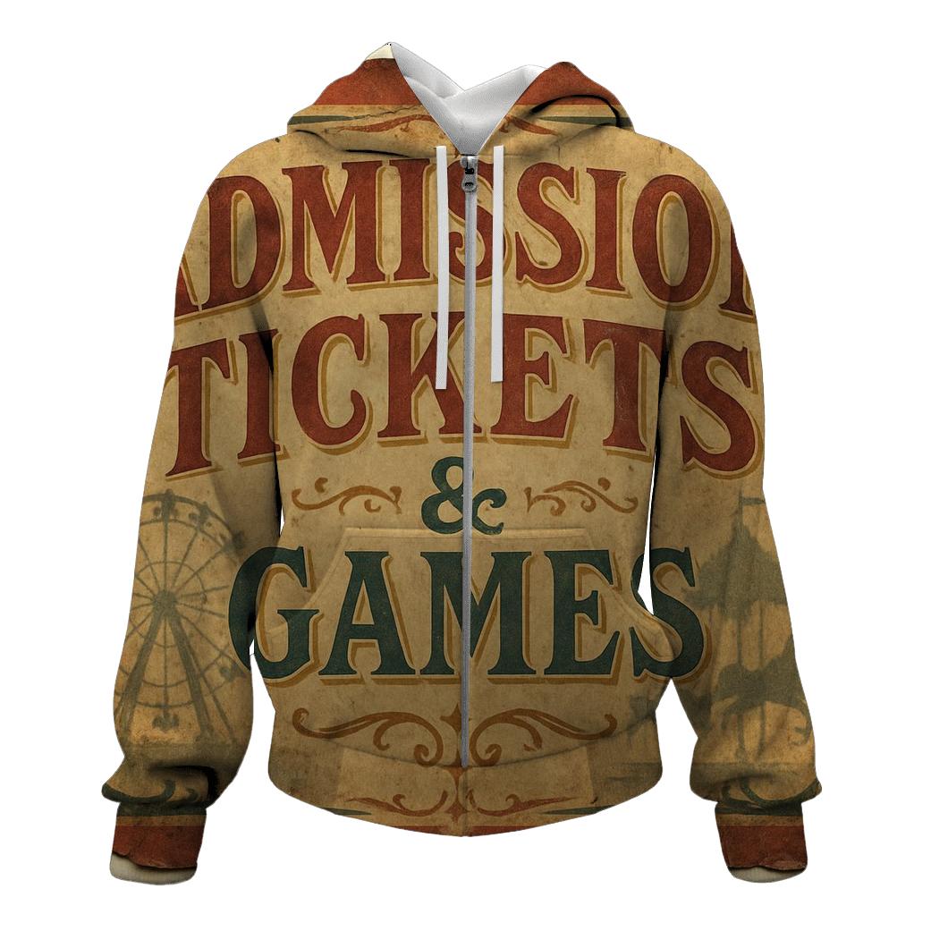 Faded Carnival Midway Ticket Banner premium hoodies
